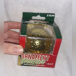 Wireless Bluetooth Christmas Tree Ornament Speaker Gold USB NEW